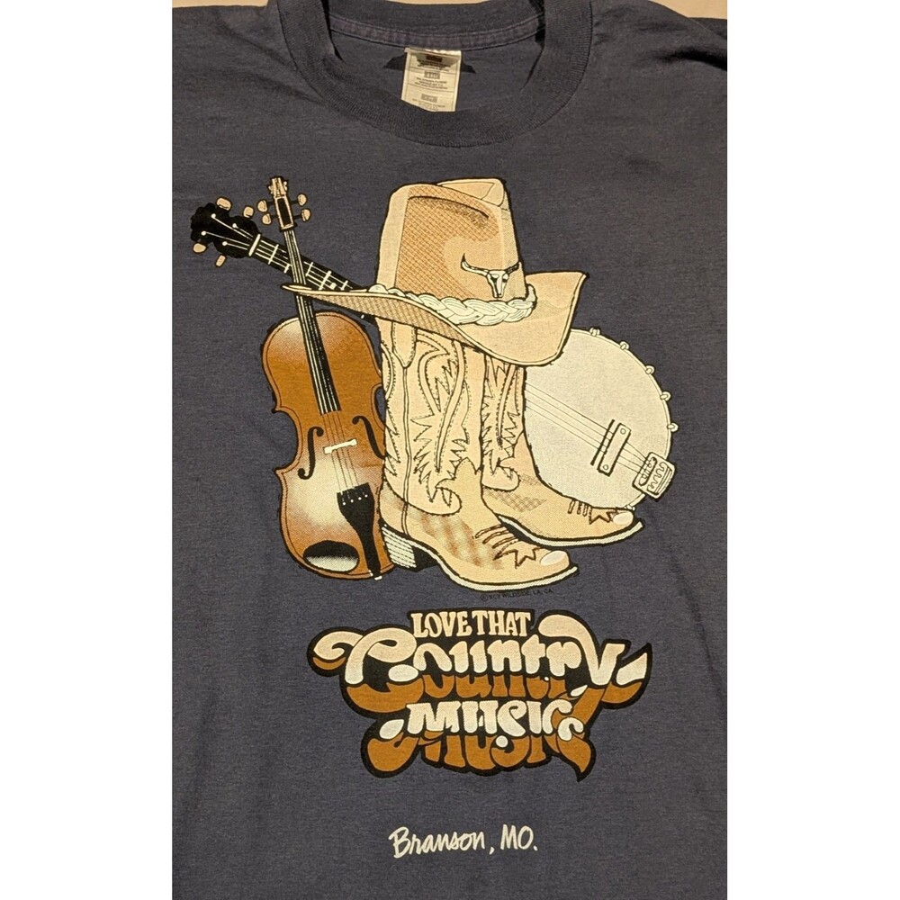 Vintage Branson Missouri LOVE THAT COUNTRY MUSIC T-Shirt 2XL Single Stitch XXL